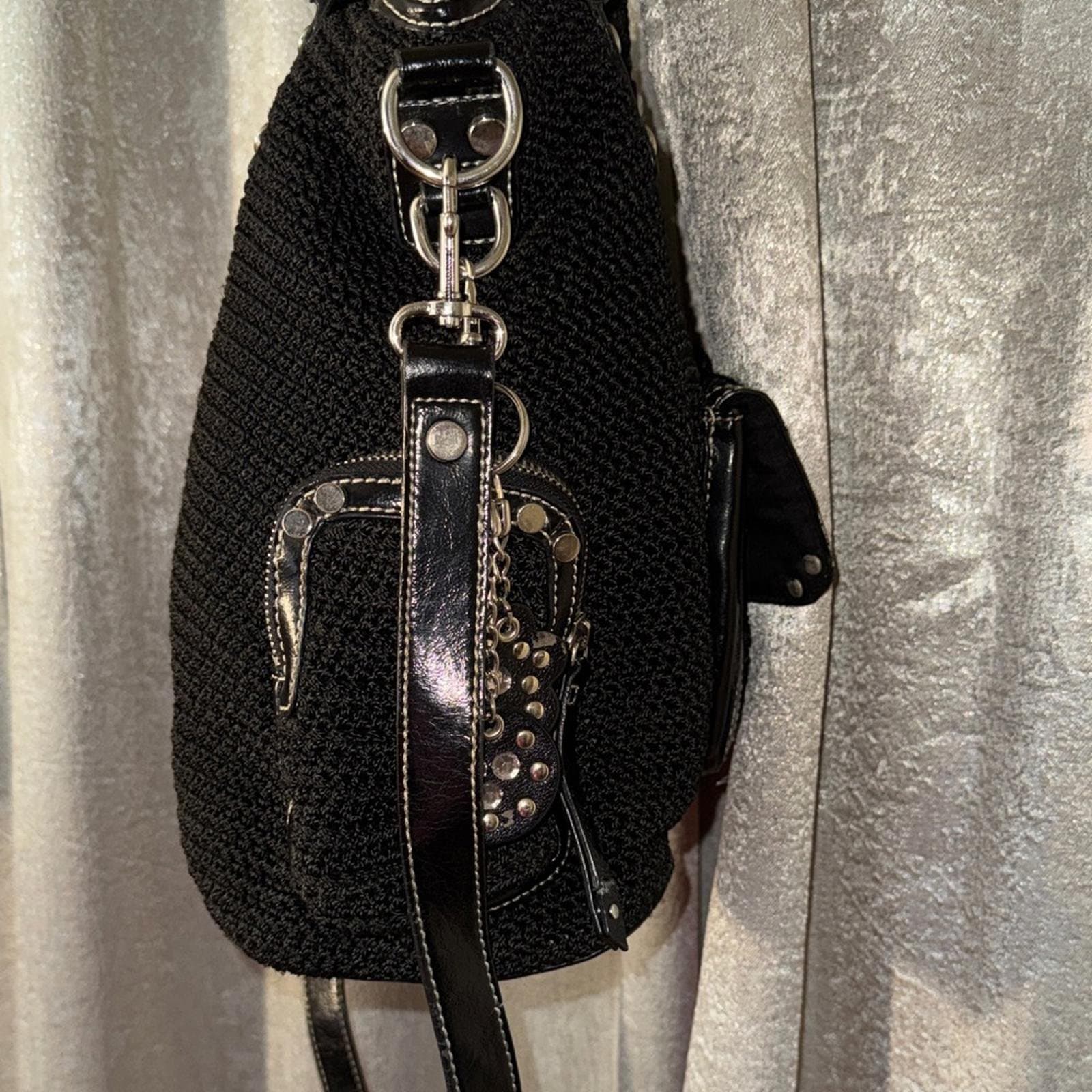 The Sak Black Knit Handbag - Thumbnail 5