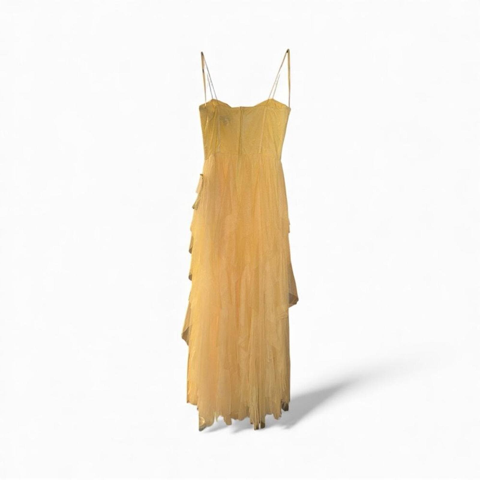 B. Smart Golden Layered Maxi Dress - Thumbnail 3