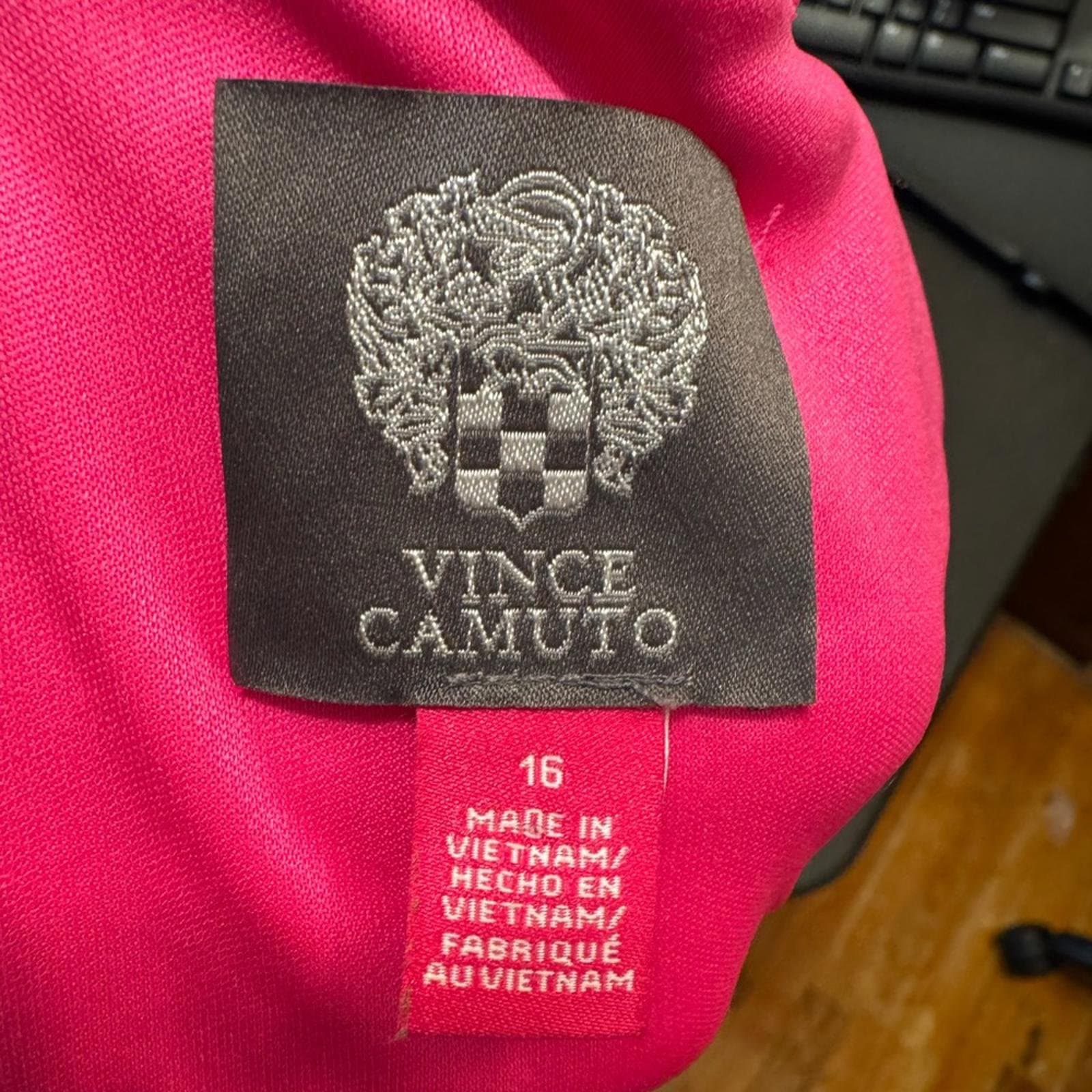 Vince Camuto Embroidered Neckline Pink Dress - Thumbnail 4