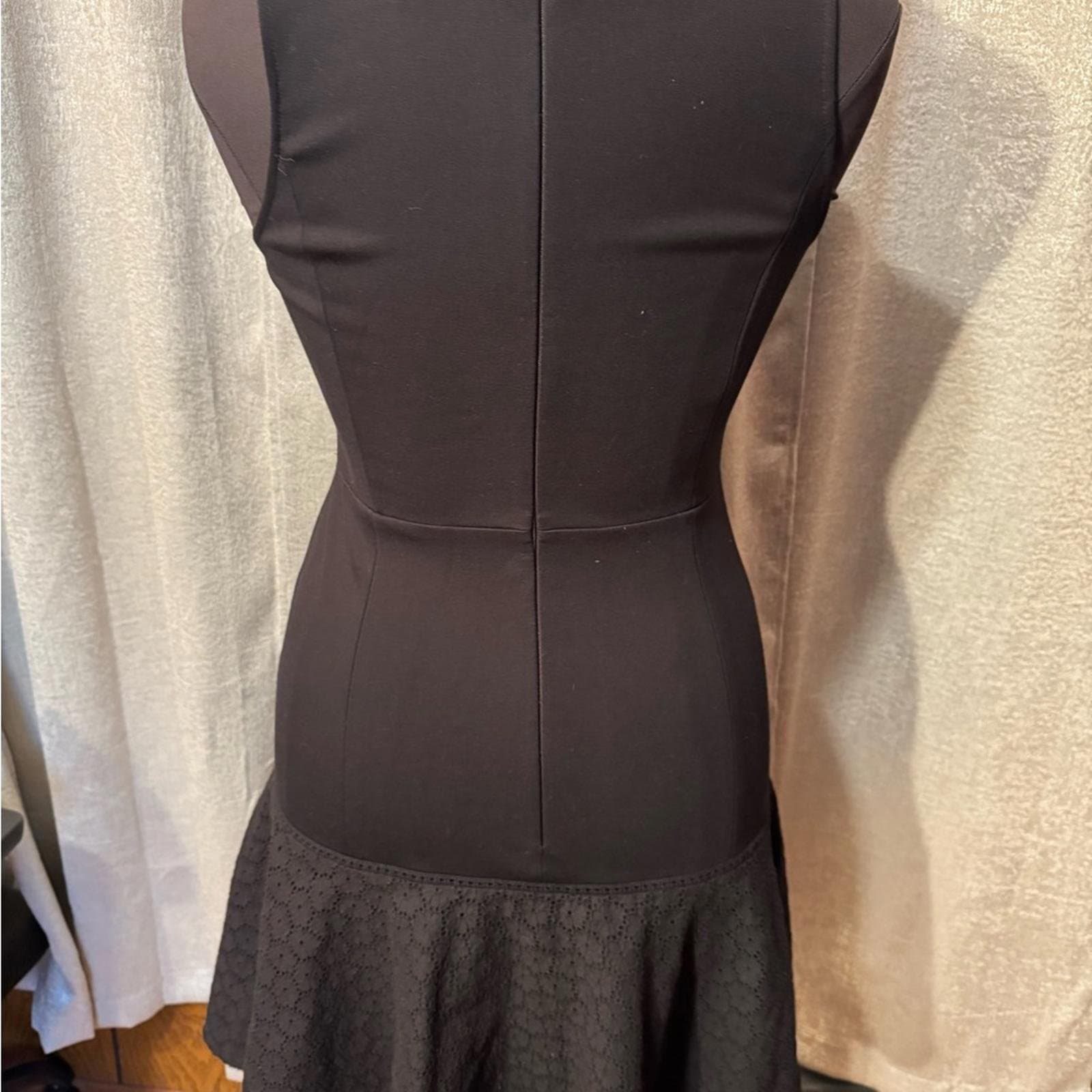 J. Crew Black Textured Midi Dress - Thumbnail 3