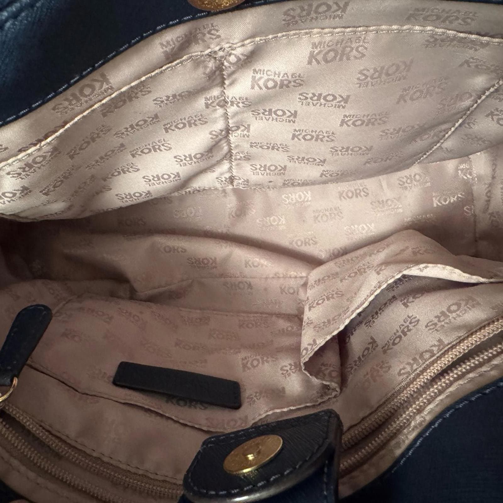 Michael Kors Navy Blue Saffiano Leather Satchel - Thumbnail 10