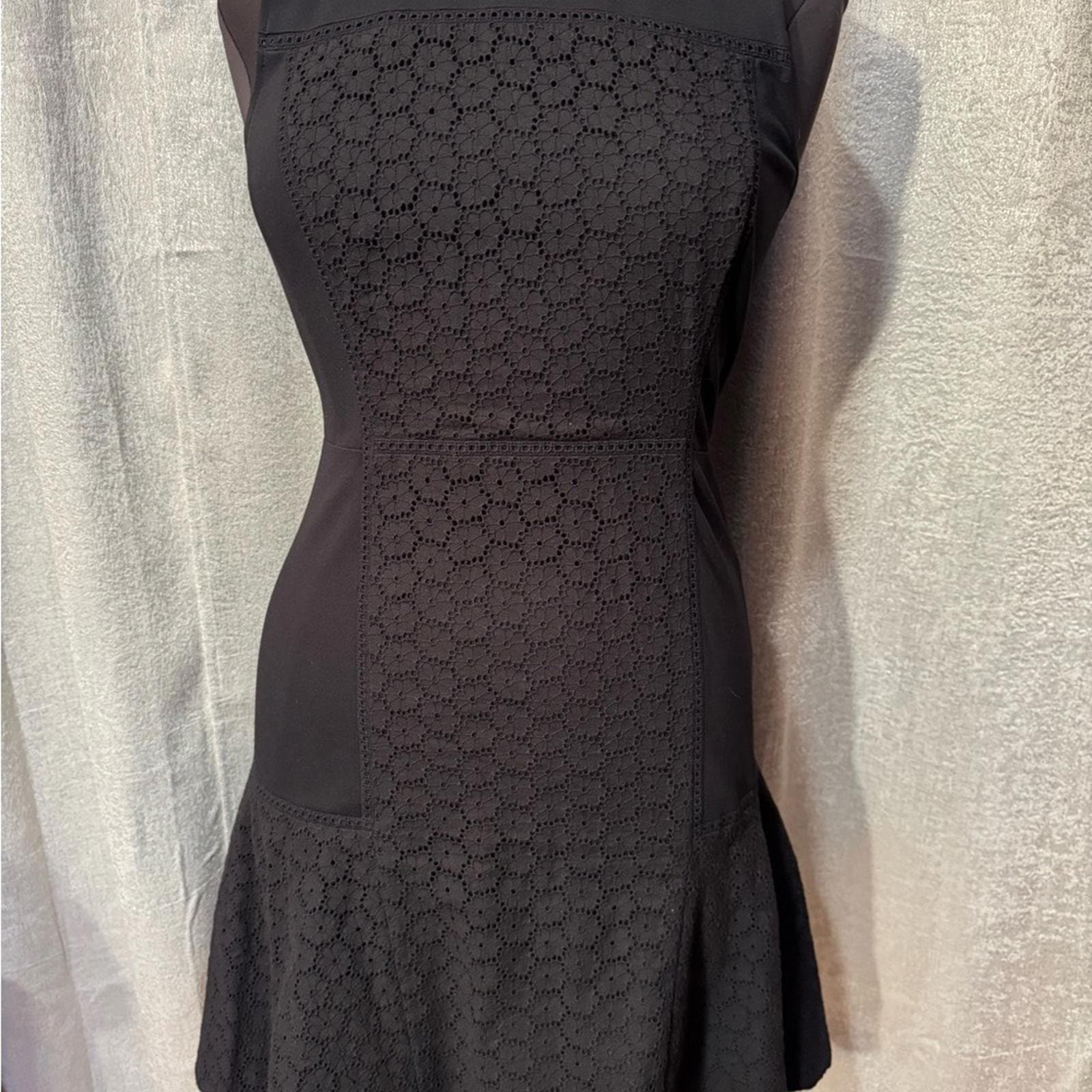 J. Crew Black Textured Midi Dress - Thumbnail 2