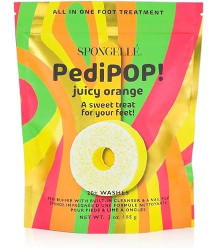 Éponge Infusée & Lime à Ongles De Pédicure Pedi Pop Buffer Orange Juicy (20+ Utilisations) Spongellé 85g - Thumbnail 7
