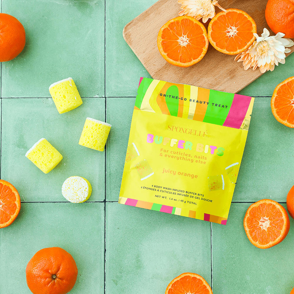 Éponge Infusée & Lime à Ongles De Pédicure Pedi Pop Buffer Orange Juicy (20+ Utilisations) Spongellé 85g - Thumbnail 4