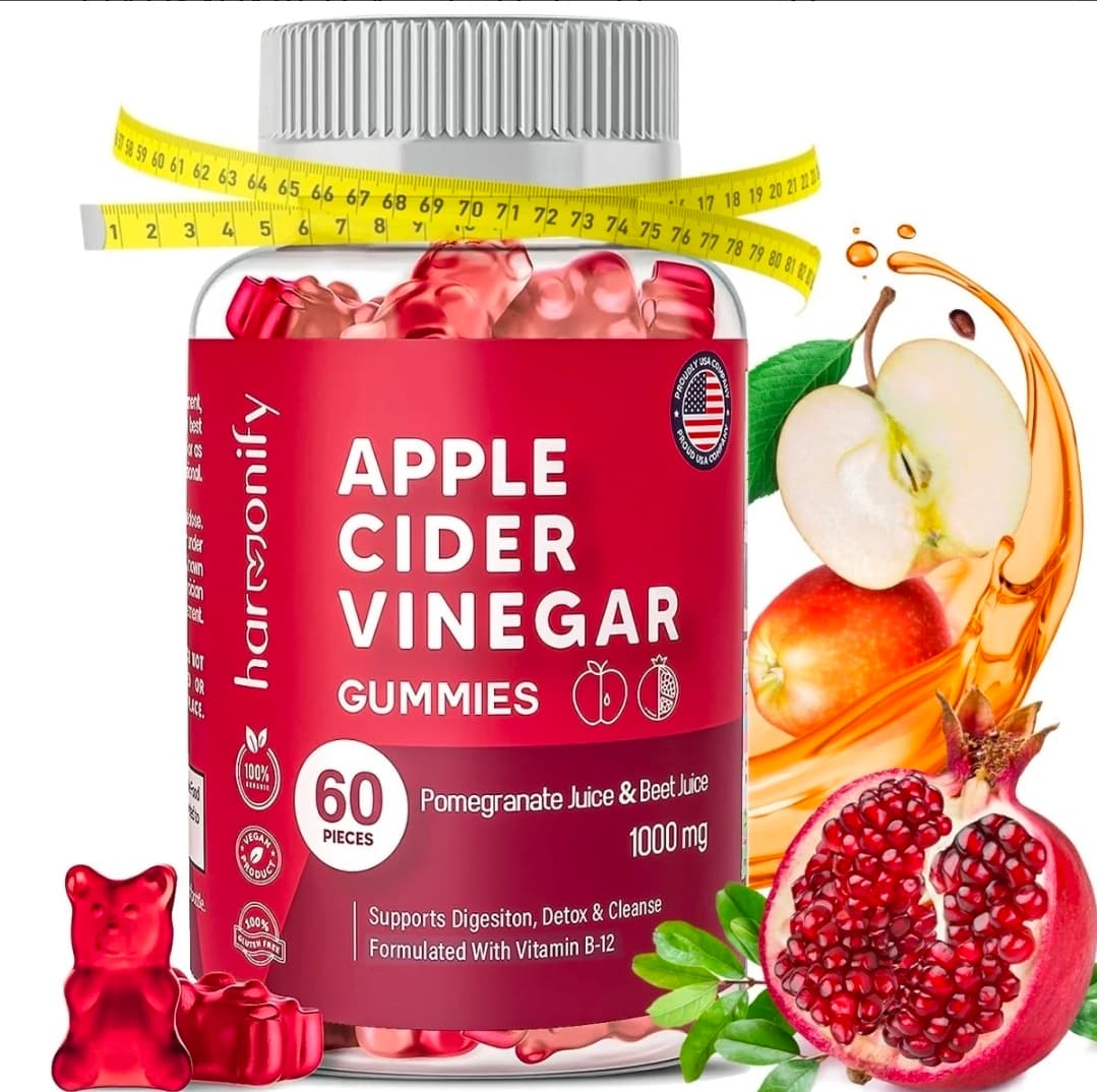 Harmonify Apple Cider Vinegar Gummies 60 Pieces Vegan Gluten Free - Image 1