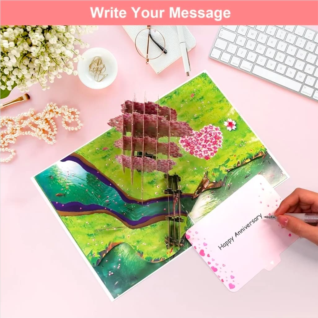 3D Cherry Blossom Pop-Up Greeting Card for Various Occasions - Thumbnail 3
