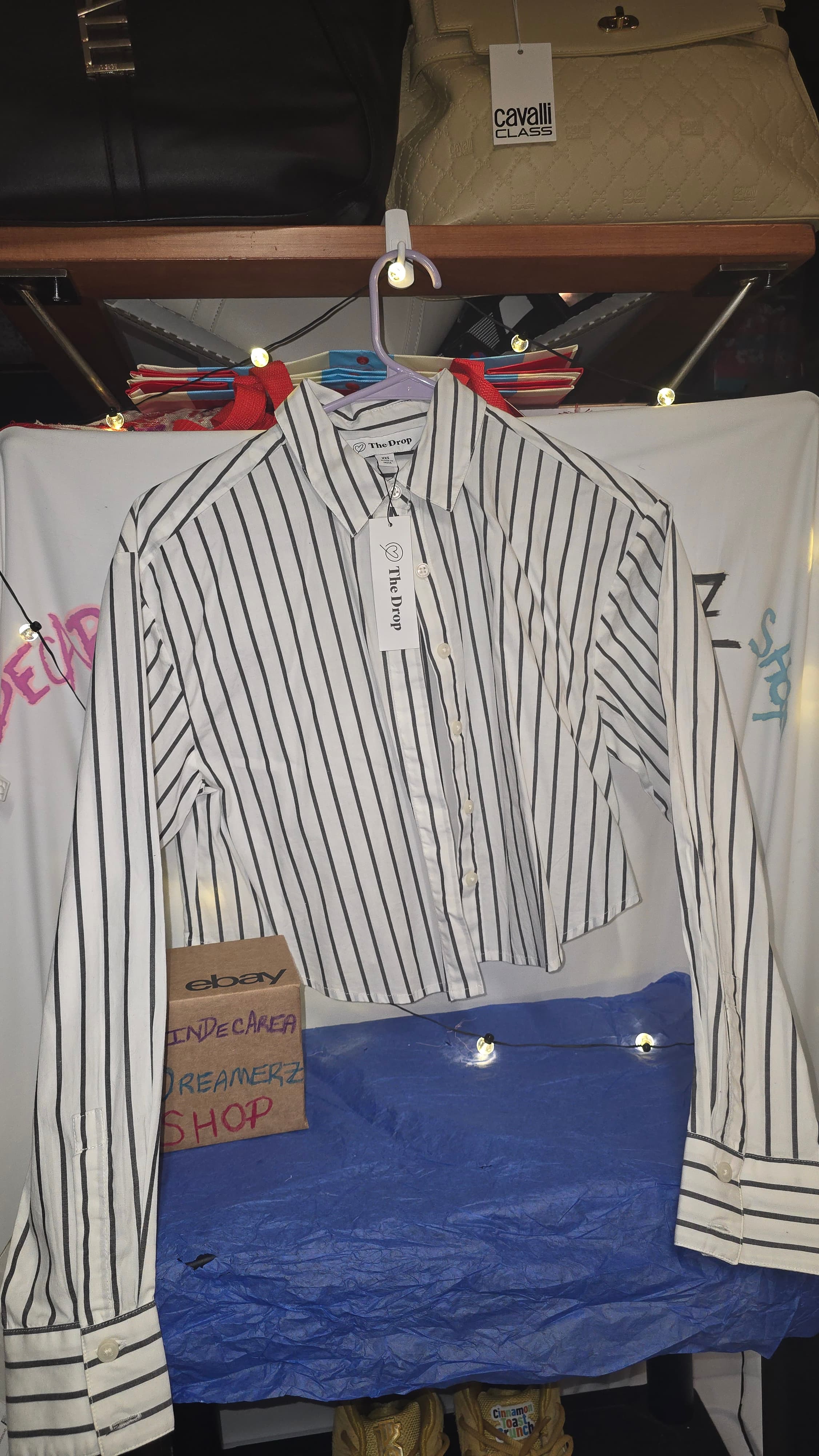 The Drop Women's Striped Button-Up Shirt Size XS - Image 1