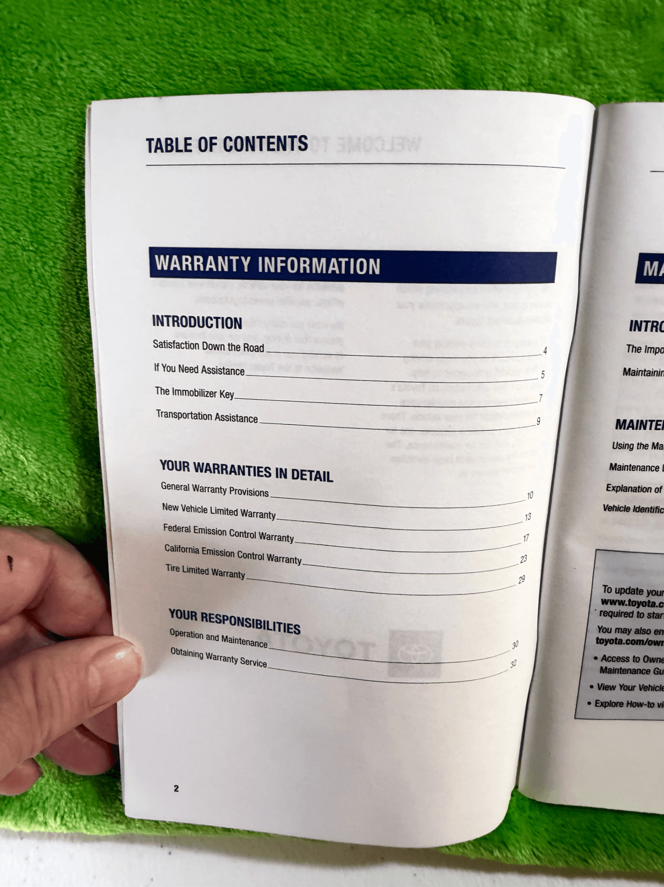 Toyota Camry AWD 2021 Warranty & Maintenance Guide Booklet - Thumbnail 4