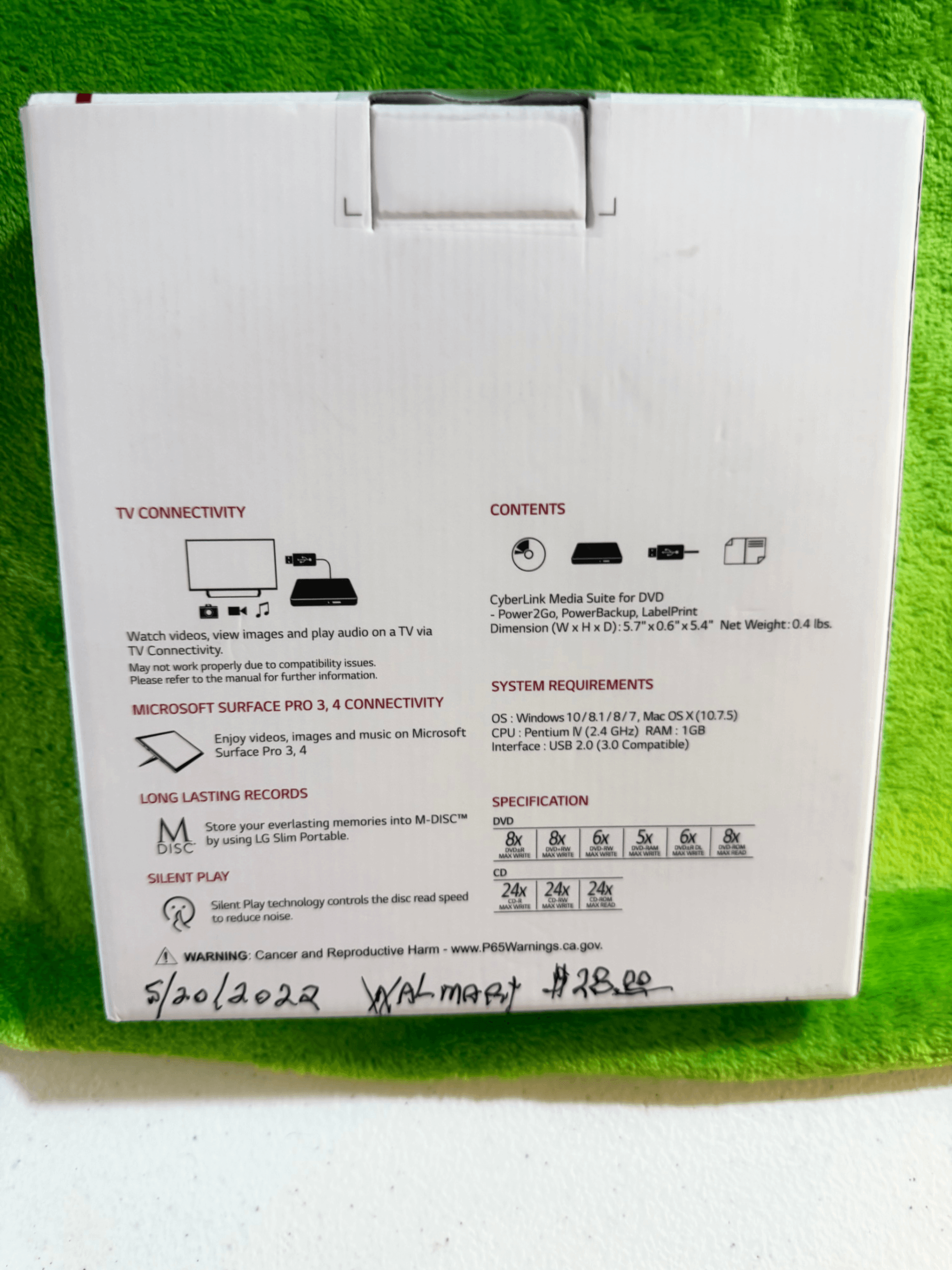 LG Ultra Slim Portable DVD Writer GP60EX70 Mac Windows Compatible - Thumbnail 2