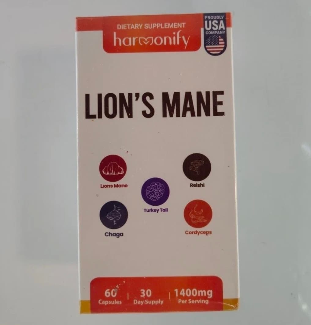 Harmonify Lion's Mane Dietary Supplement 60 Capsules - Image 1