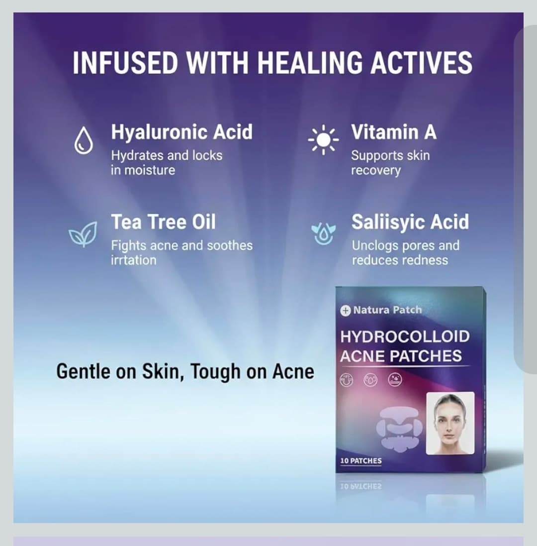 Natura Patch Hydrocolloid Acne Patches 10 Pack - Thumbnail 3