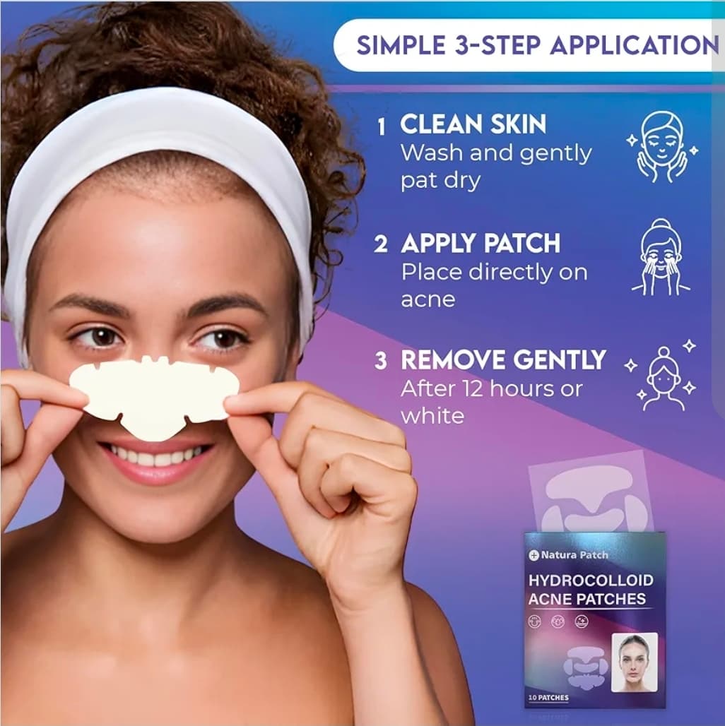 Natura Patch Hydrocolloid Acne Patches 10 Pack - Thumbnail 5