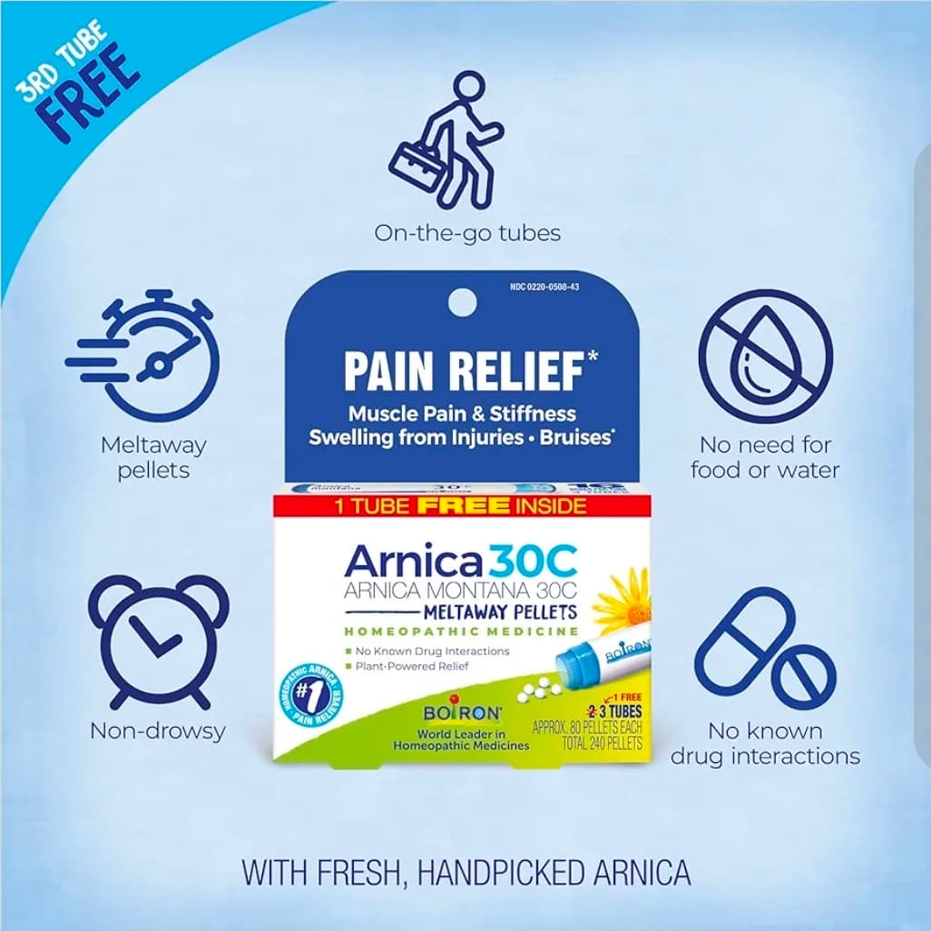 Boiron Arnica 30C Meltaway Pellets Pain Relief 240 Count - Thumbnail 3