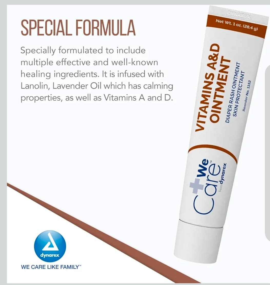 Dynarex Vitamins A&D Ointment Diaper Rash Skin Protectant 1oz - Thumbnail 4
