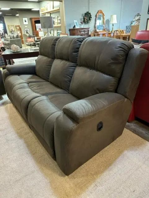 La Z Boy Grey Manual Reclining Sofa - Thumbnail 2