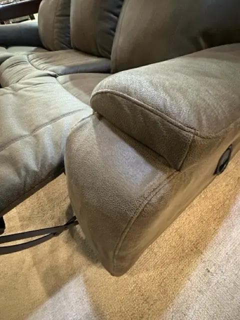 La Z Boy Grey Manual Reclining Sofa - Thumbnail 4