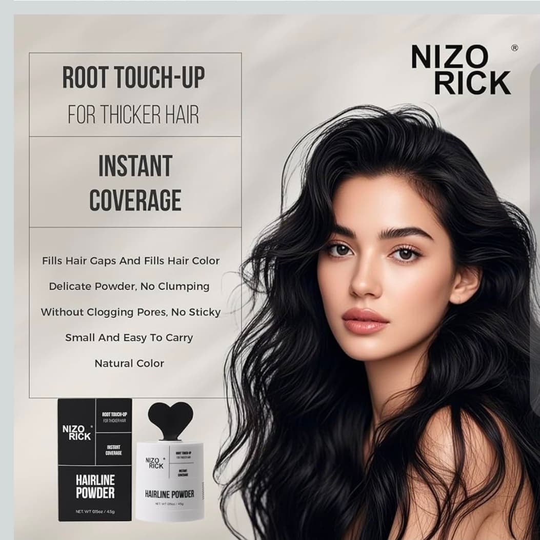 Nizo Rick Hairline Powder Root Touch-Up 4.55g Medium Brown - Thumbnail 3