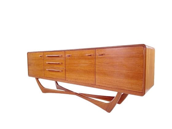 Mid-Century Modern Teak Sideboard with Sculpted Base - Thumbnail 4