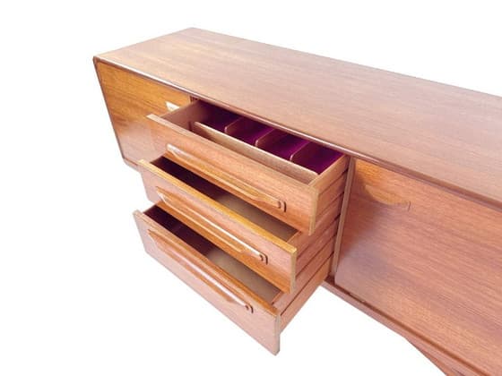 Mid-Century Modern Teak Sideboard with Sculpted Base - Thumbnail 6