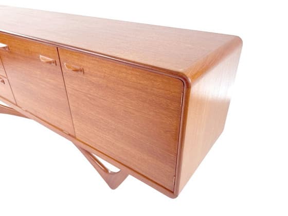 Mid-Century Modern Teak Sideboard with Sculpted Base - Thumbnail 9