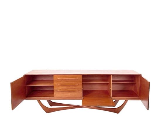 Mid-Century Modern Teak Sideboard with Sculpted Base - Thumbnail 2