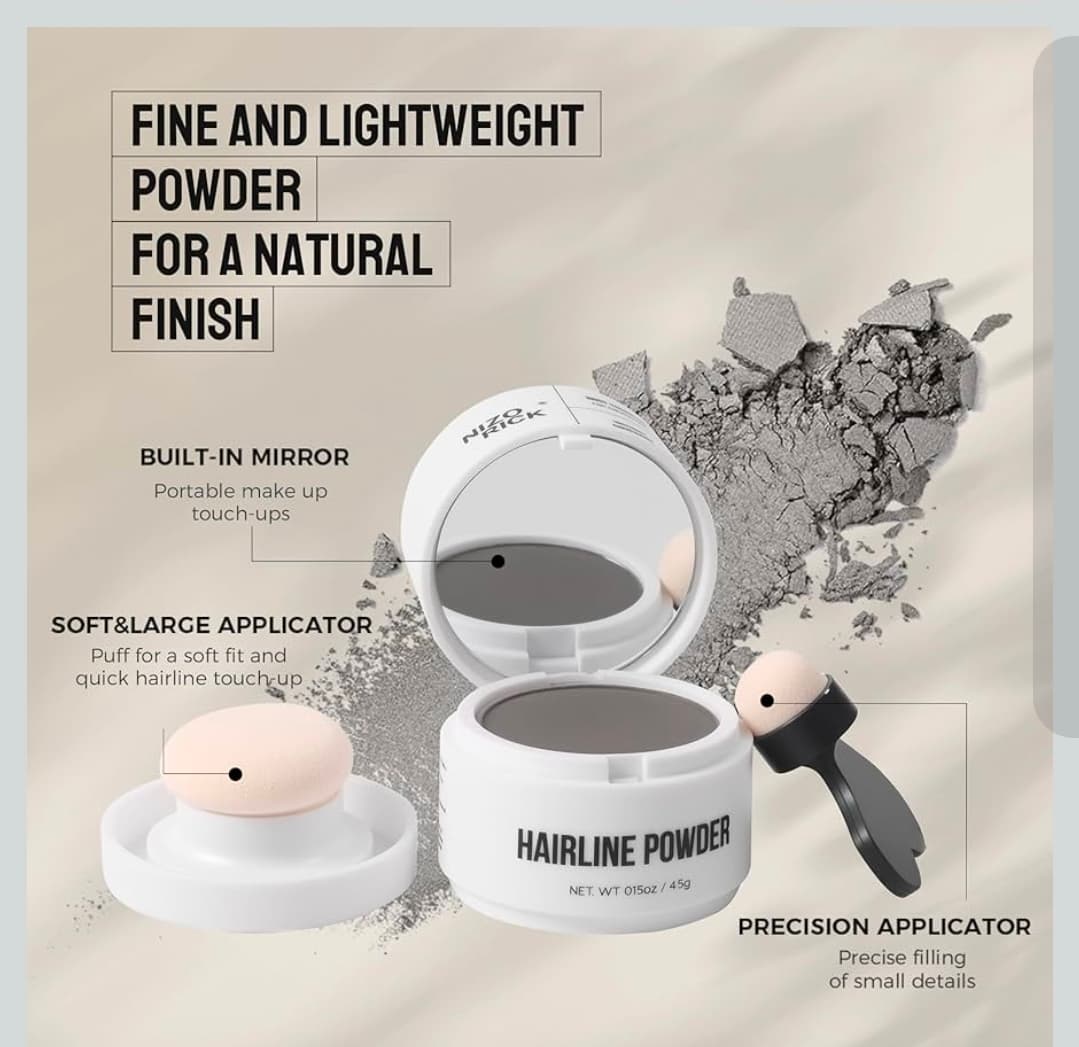 Nizo Rick Hairline Powder Root Touch-Up 4.5g Dark Grey - Thumbnail 3