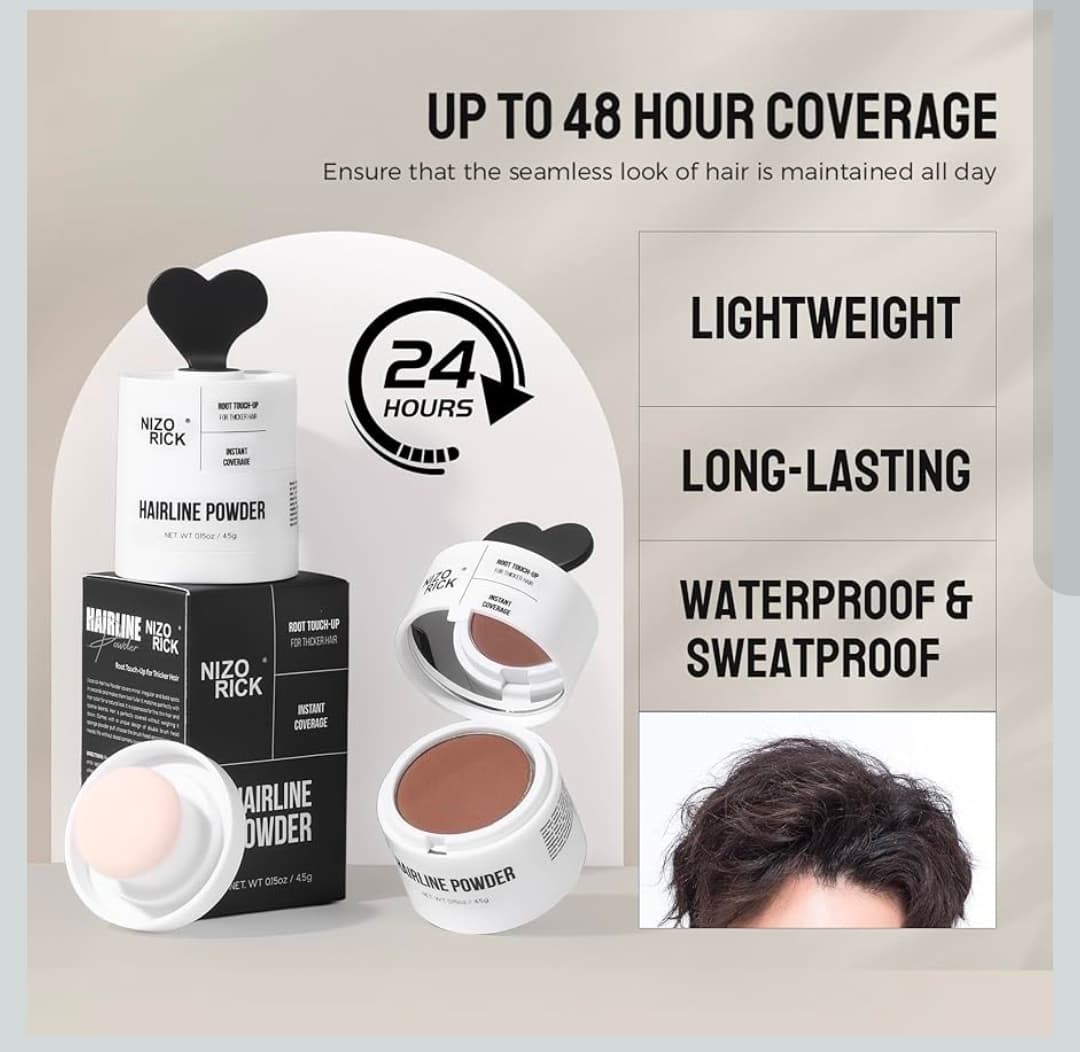 Nizo Rick Hairline Powder Root Touch-Up 4.5g Dark Grey - Thumbnail 5