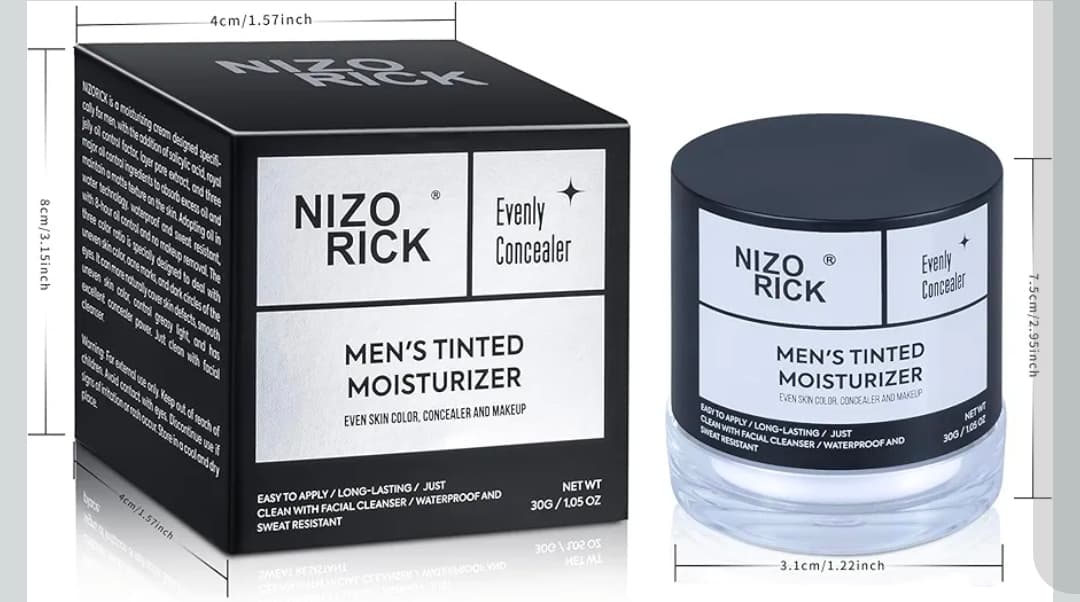 Nizo Rick Men's Tinted Moisturizer 30g Evenly Concealer Light - Thumbnail 4