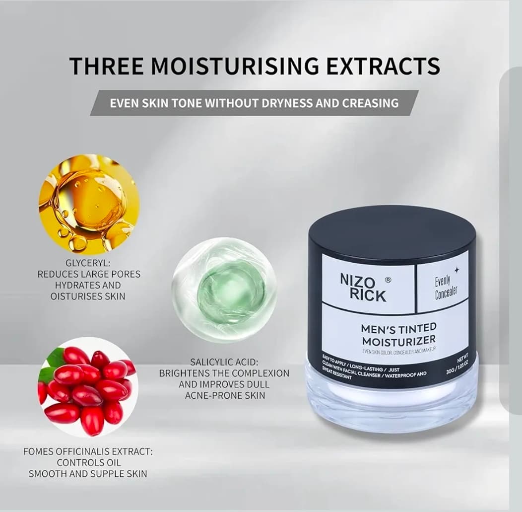 Nizo Rick Men's Tinted Moisturizer 30g Evenly Concealer Light - Thumbnail 6