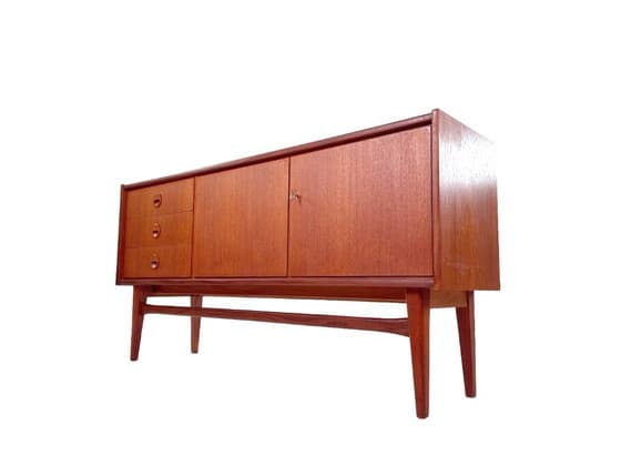 Mid-Century Modern Teak Sideboard with Drawers and Cabinet - Thumbnail 4