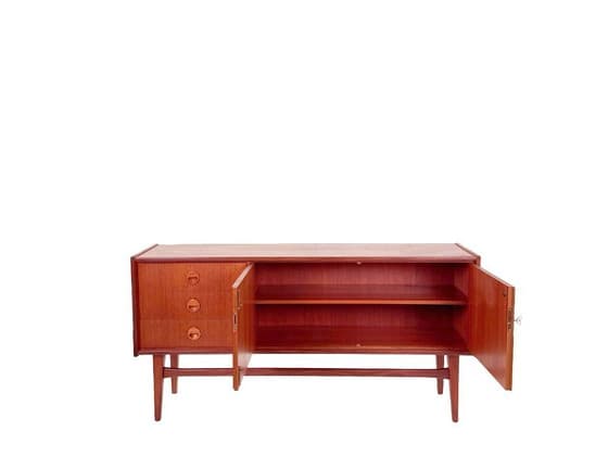 Mid-Century Modern Teak Sideboard with Drawers and Cabinet - Thumbnail 2