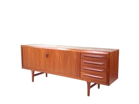 Mid-Century Modern Teak Sideboard with Sliding Doors and Drawers - Thumbnail 3