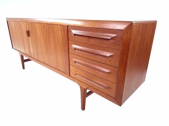 Mid-Century Modern Teak Sideboard with Sliding Doors and Drawers - Thumbnail 7