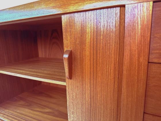 Mid-Century Modern Teak Sideboard with Sliding Doors and Drawers - Thumbnail 8