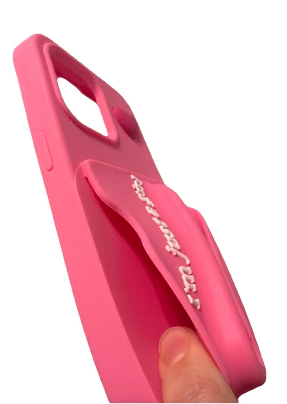 Pink Silicone Phone Case with Lip Balm Holder - fits 15 Pro Max - Thumbnail 3