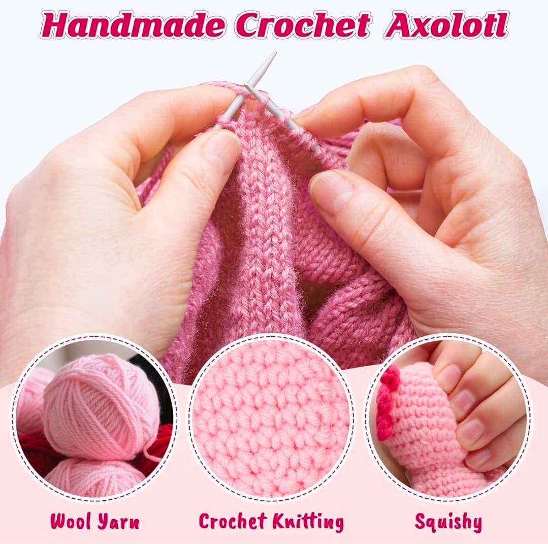 Handmade Crochet Plush with "Mom - I Love You" Message Card for Mother's Day - Thumbnail 3