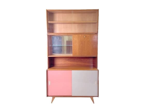 Vintage U-452 cabinet with display case and bar - Jiri Jiroutek - Thumbnail 2