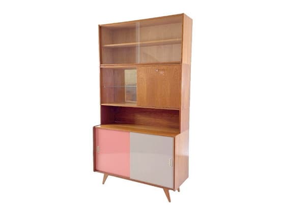 Vintage U-452 cabinet with display case and bar - Jiri Jiroutek - Image 1