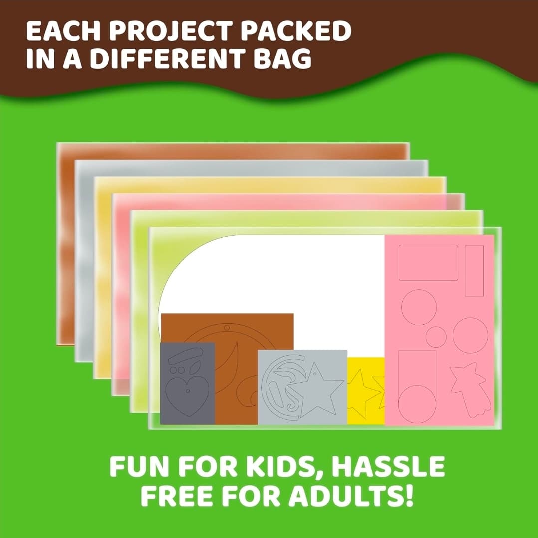 6 Sets of Hand Puppet Craft Kit Farm Animals 90+ Pieces for toddlers - Thumbnail 3