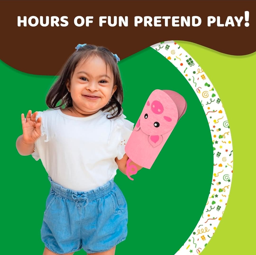 6 Sets of Hand Puppet Craft Kit Farm Animals 90+ Pieces for toddlers - Thumbnail 6