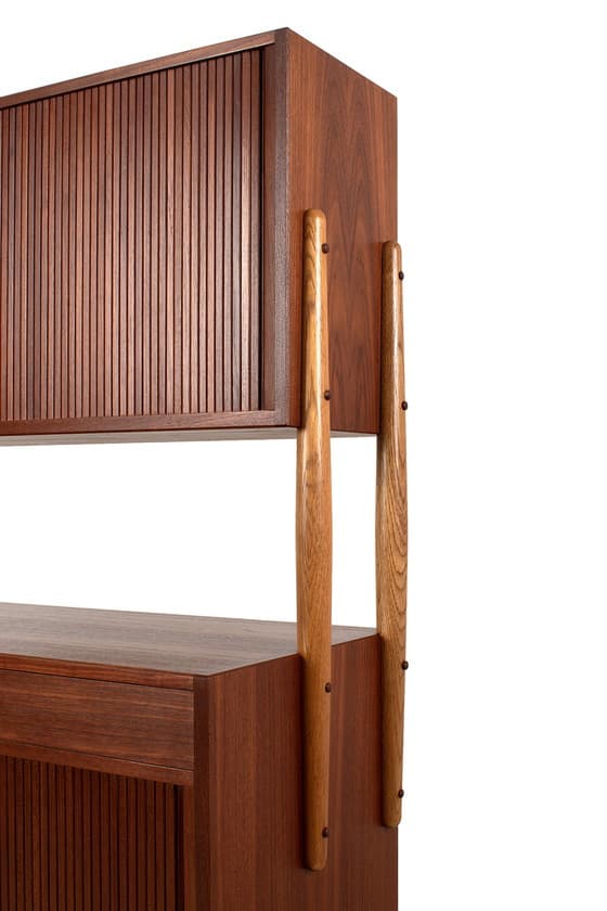 Mid-Century Modern Teak Tambour Door Cabinet - Thumbnail 5