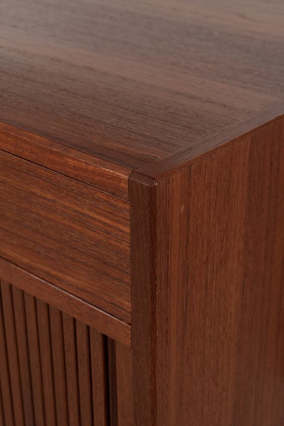Mid-Century Modern Teak Tambour Door Cabinet - Thumbnail 9