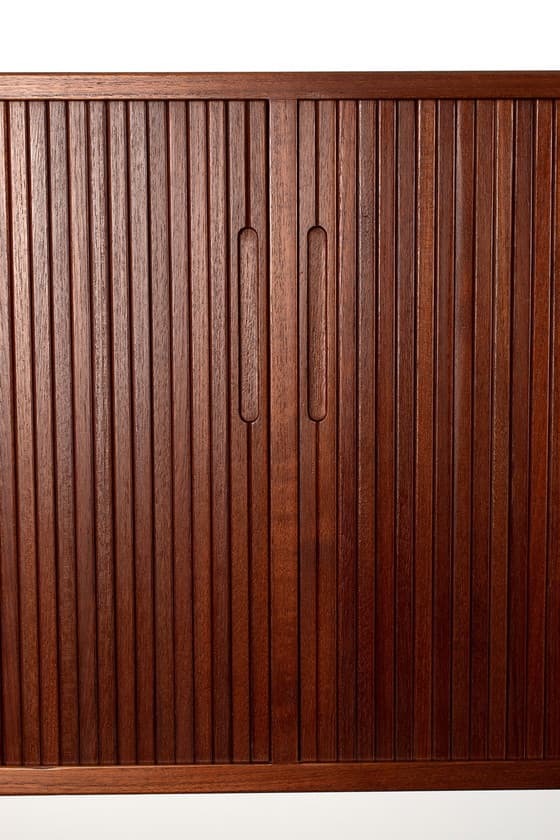 Mid-Century Modern Teak Tambour Door Cabinet - Thumbnail 8