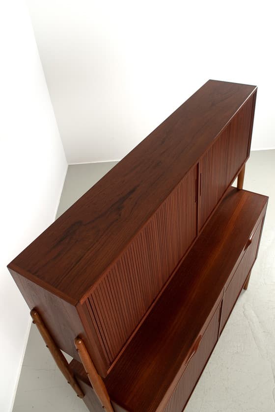 Mid-Century Modern Teak Tambour Door Cabinet - Thumbnail 14