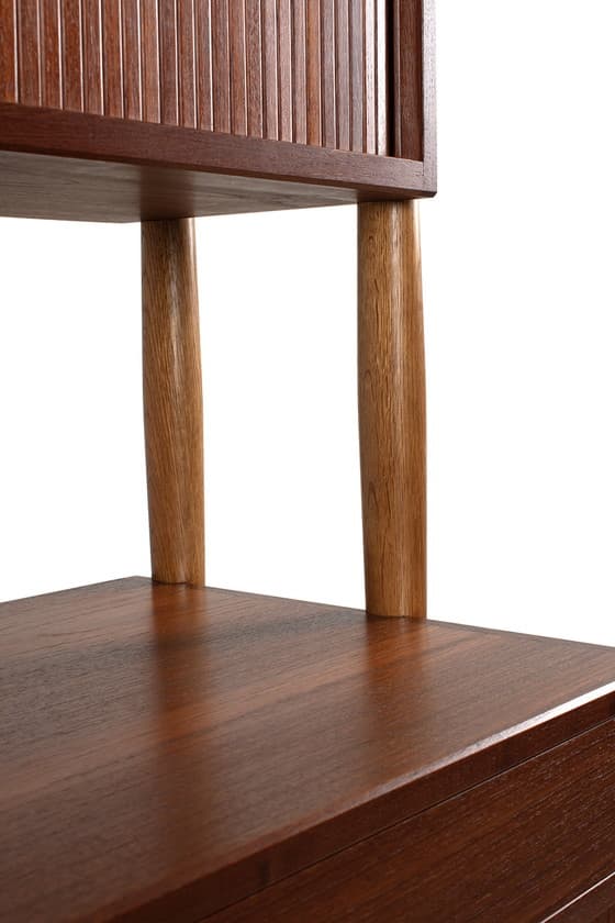 Mid-Century Modern Teak Tambour Door Cabinet - Thumbnail 12