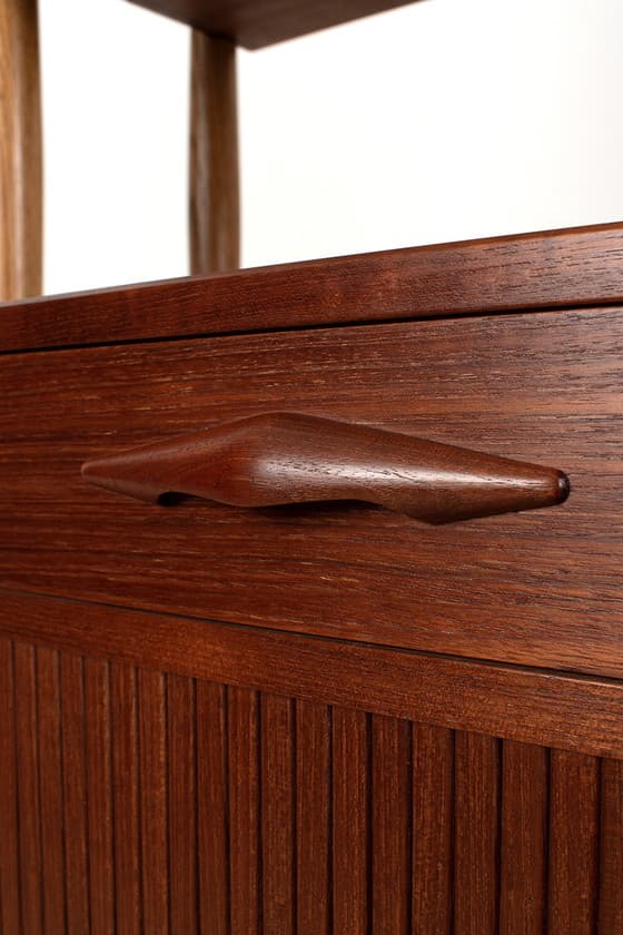 Mid-Century Modern Teak Tambour Door Cabinet - Thumbnail 13