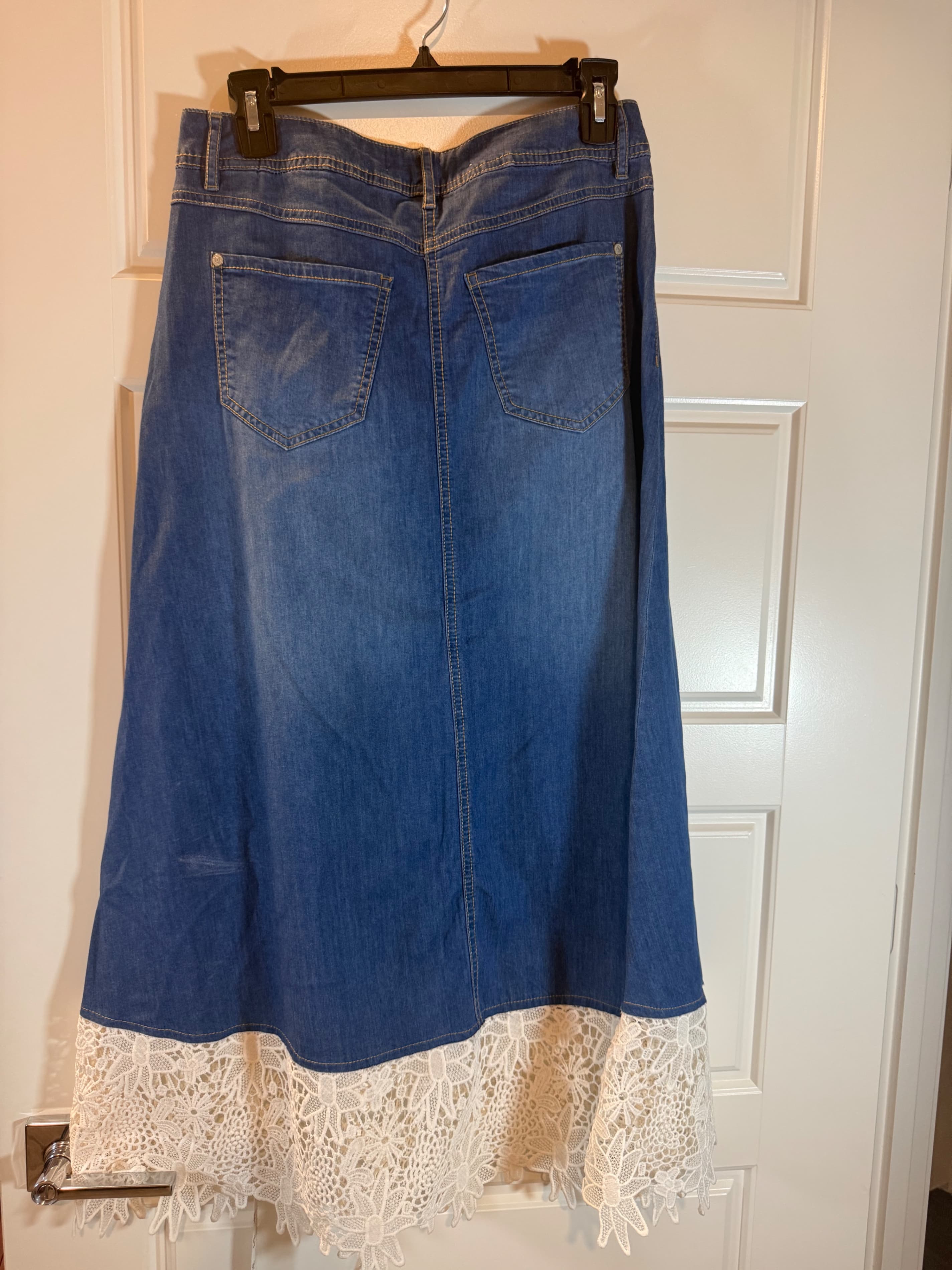 EST. 1946 Denim Skirt with Lace Hem Size 6 - Thumbnail 2