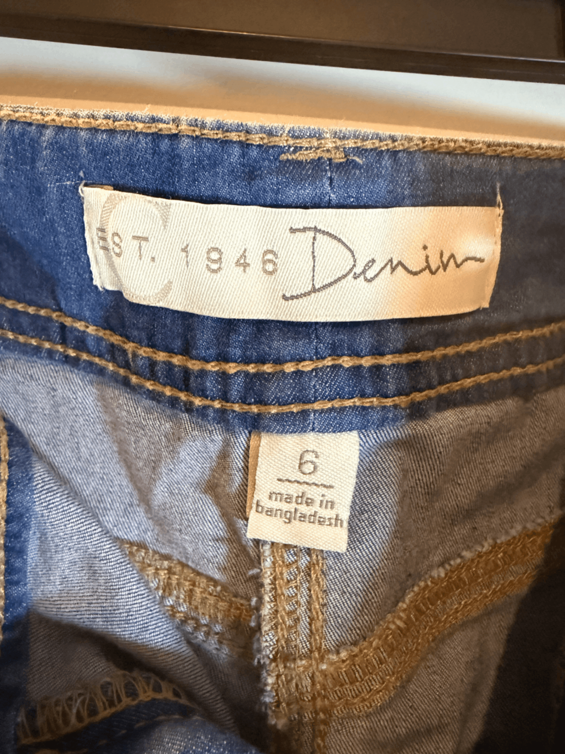EST. 1946 Denim Skirt with Lace Hem Size 6 - Thumbnail 3