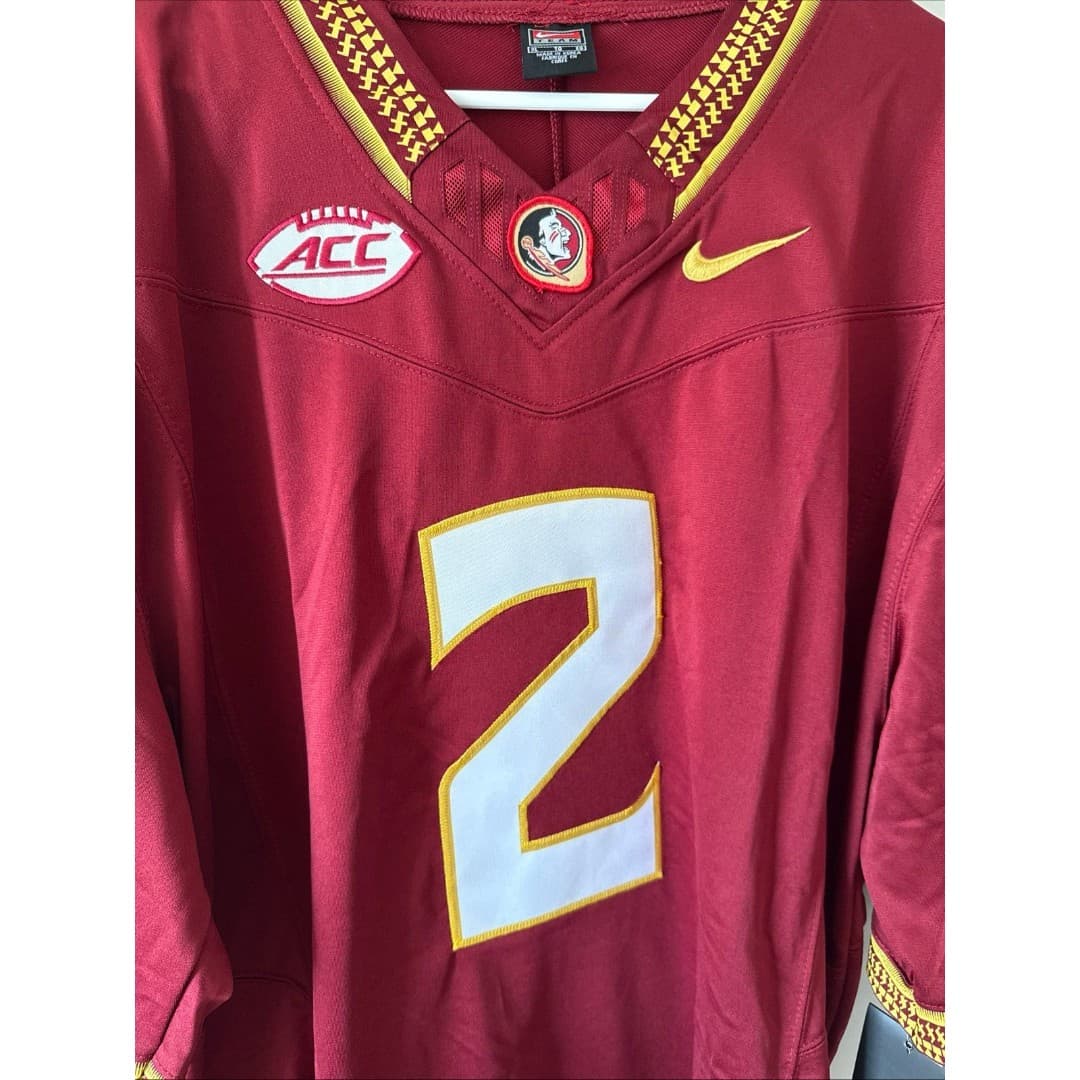 Men’s Nike Deion Sanders #2 Florida State Seminoles Football Jersey Sz XL - NWT - Thumbnail 2
