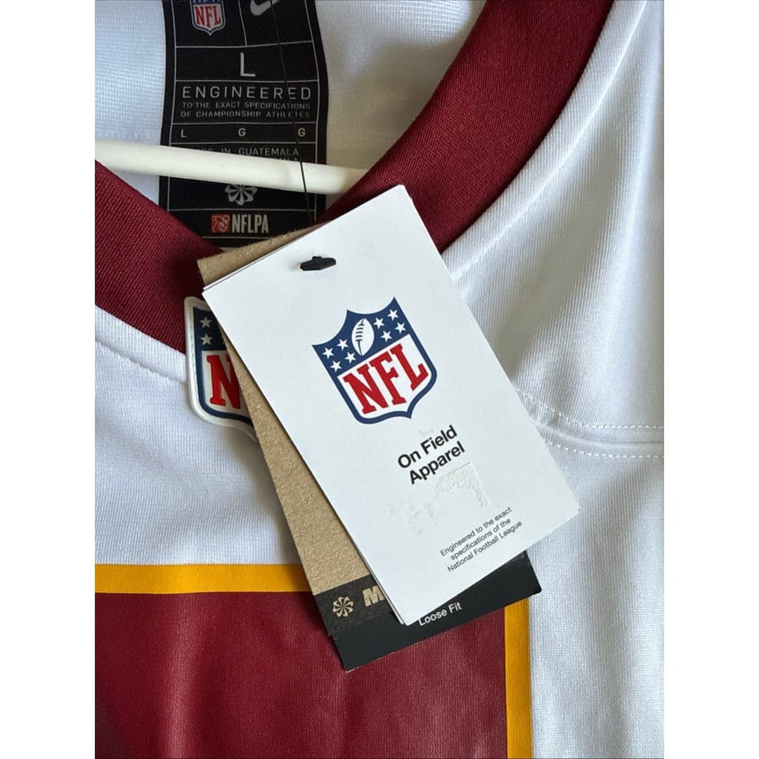 Men’s Washington Commanders Jayden Daniels #5 On Field Jersey Sz L - White NWT - Thumbnail 5